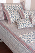 40s Cotton Pillow Cover in Floral Block Print