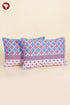 40s Cotton Pillow Cover in Geometric Block Print