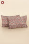 40s Cotton Pillow Cover in Floral Block Print