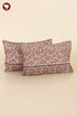 40s Cotton Pillow Cover in Floral Block Print