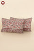 40s Cotton Pillow Cover in Floral Block Print