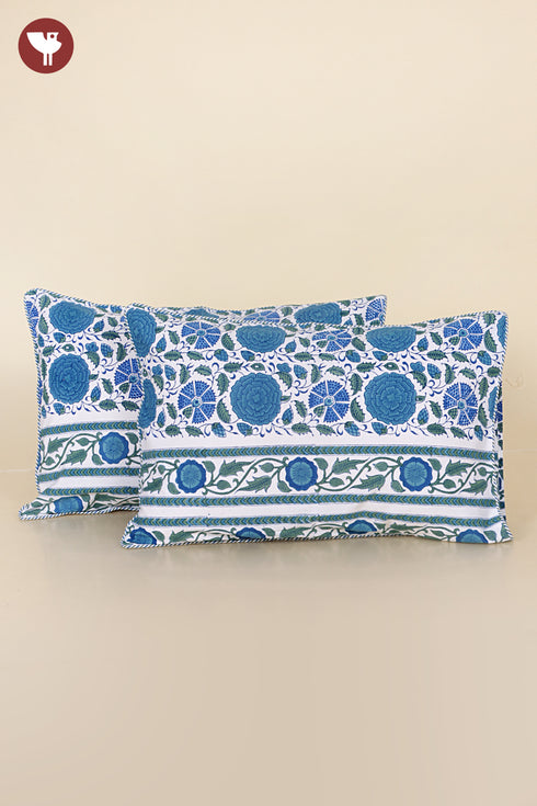 40s Cotton Pillow Cover in Floral Print