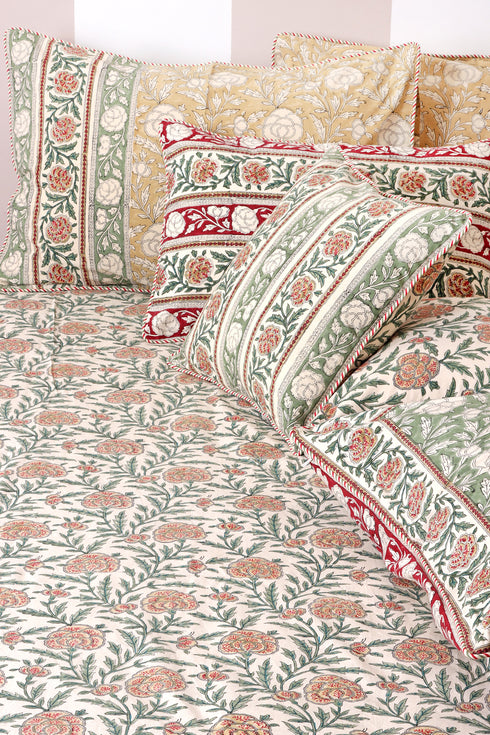 20s Cotton KING SIZE Bed Cover in Block Print