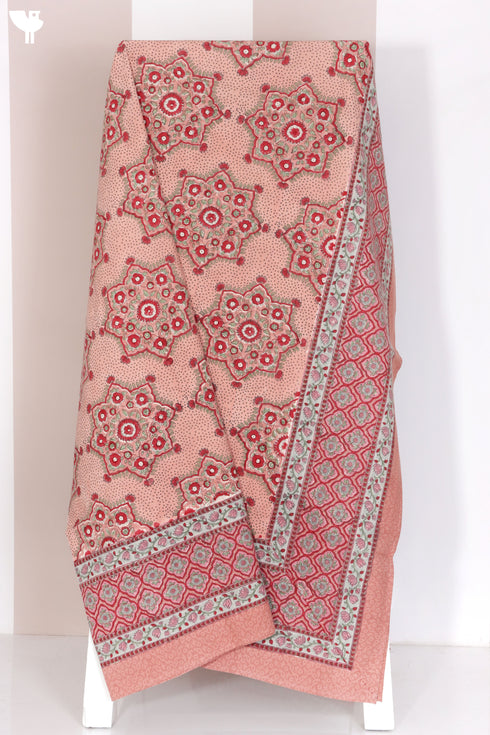 20s Cotton KING SIZE Bed Cover in Block Print