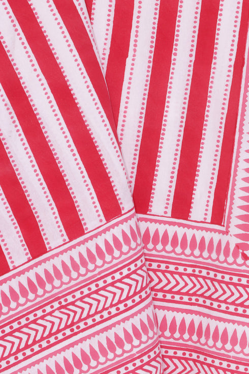 20’s Cotton KING SIZE Bed Cover In Block Print