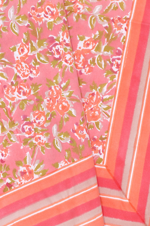 20s Cotton KING SIZE Bed Cover In Block Print