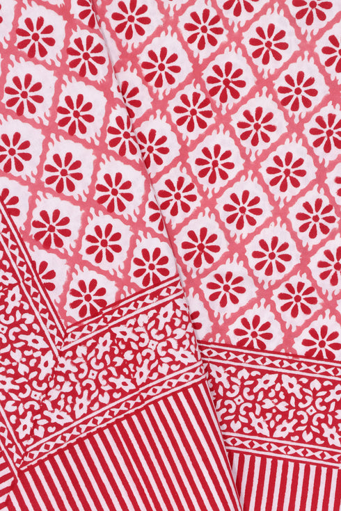 20s Cotton KING SIZE Bed Cover in Block Print