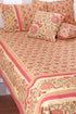 20s Cotton KING SIZE Bed Cover In Floral Block Print