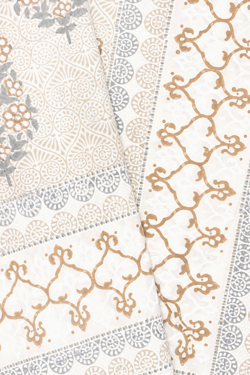 20s Cotton KING SIZE Bed Cover In Block Print