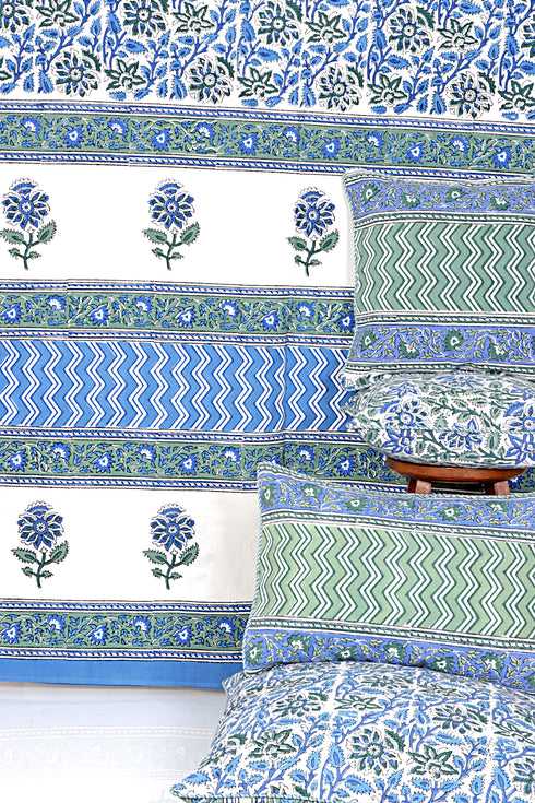 20s Cotton Bed Cover in Block Print