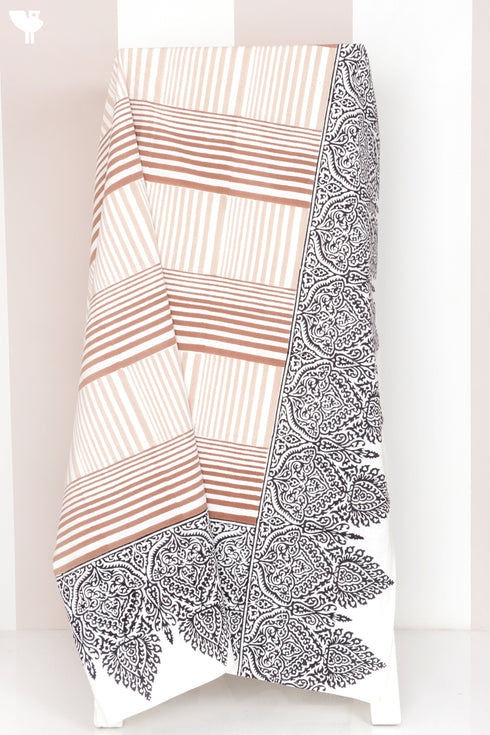 20s Cotton KING SIZE Bed Cover In Block Print