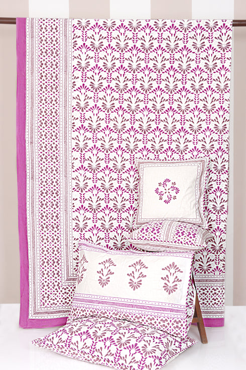 20s Cotton KING SIZE Cover in Floral Block Print