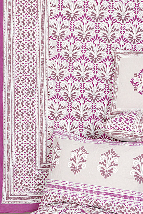 20s Cotton KING SIZE Cover in Floral Block Print
