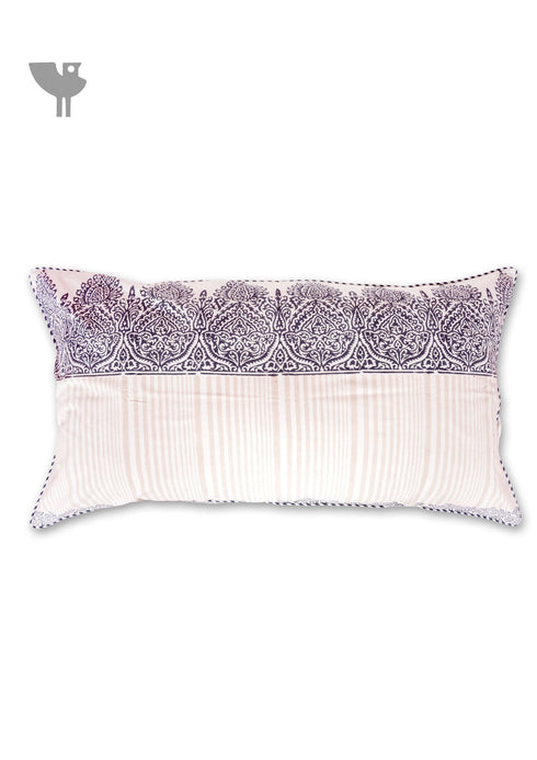 20s Cotton Lumbar Cushion Cover In Block Print