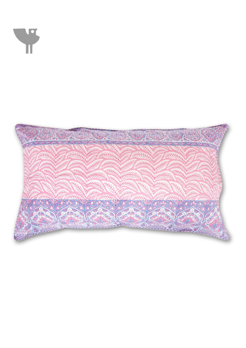 20s Cotton Lumbar Cushion Cover In Block Print