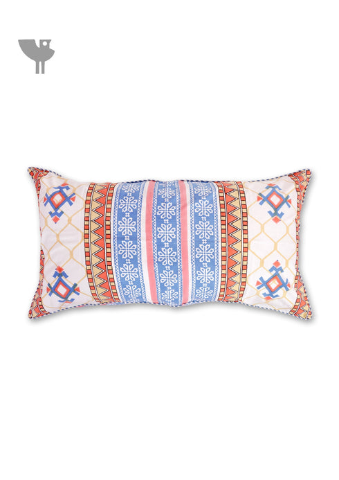 20s Cotton Lumbar Cushion Cover In Block Print