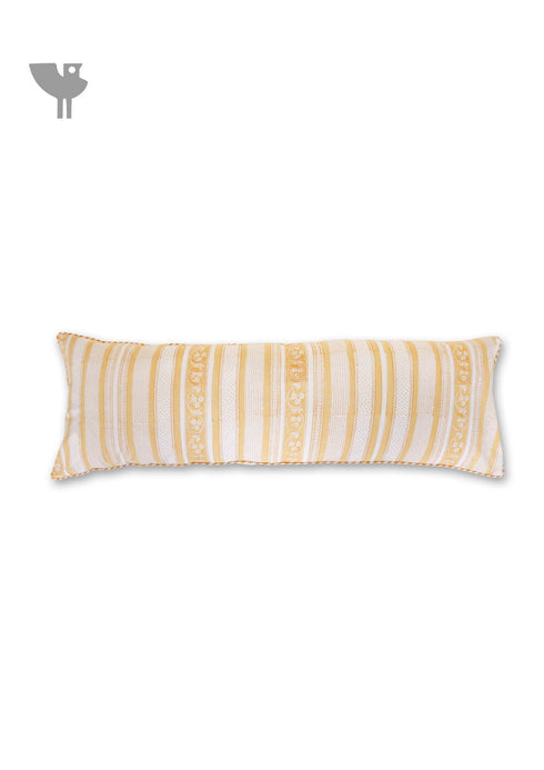 20s Cotton Lumbar Cushion Cover In Block Print