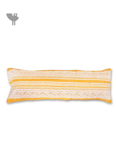 20s Cotton Lumbar Cushion Cover In Block Print