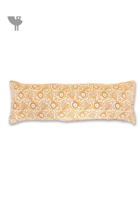 20s Cotton Lumbar Cushion Cover In Block Print