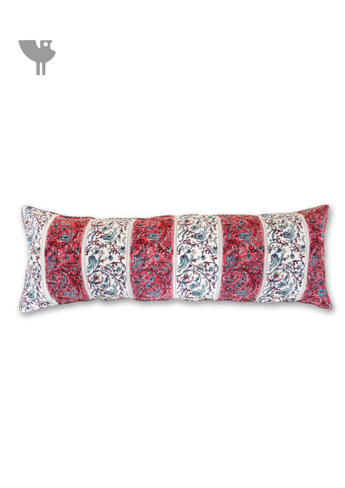 20s Cotton Lumbar Cushion Cover In Block Print