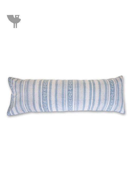 20s Cotton Lumbar Cushion Cover In Block Print