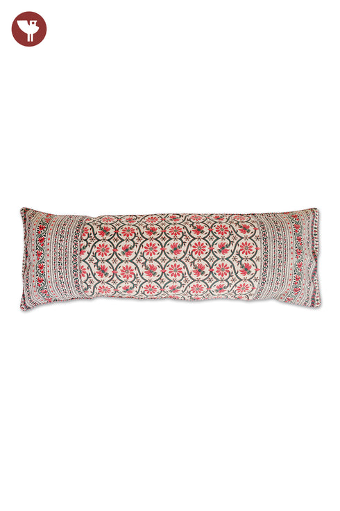 20s Cotton Lumber Cushion Cover in Floral Block Print