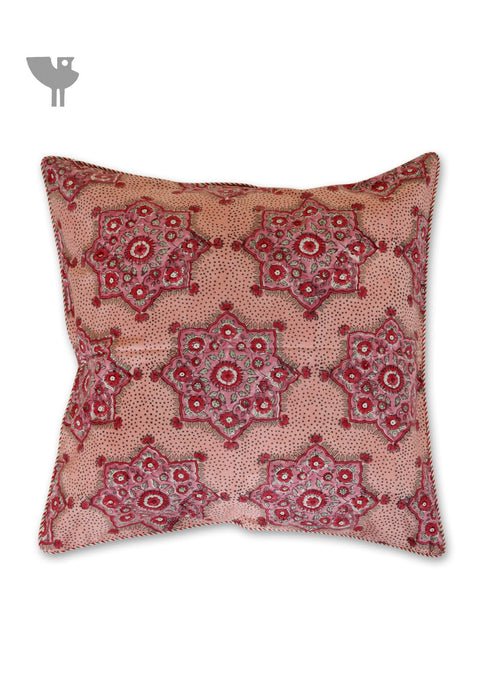 20s Cotton Cushion Cover in Floral Block Print