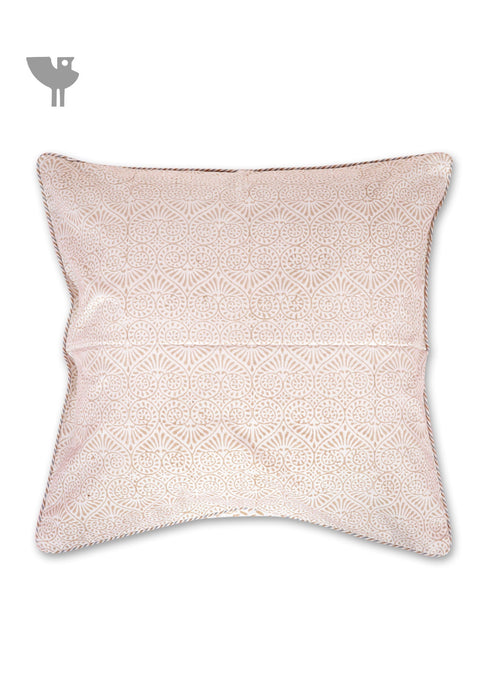 20s Cotton Cushion Cover in Block Print with Piping