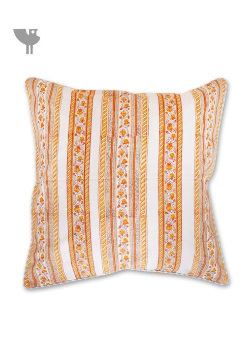 20s Cotton Cushion Cover in Floral Block Print