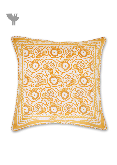 20s Cotton Cushion Cover in Block Print with Piping