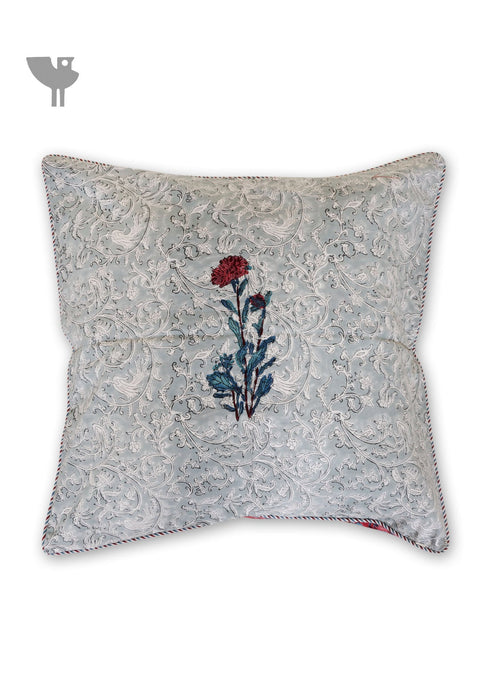 20s Cotton Large Cushion Cover In Block Print