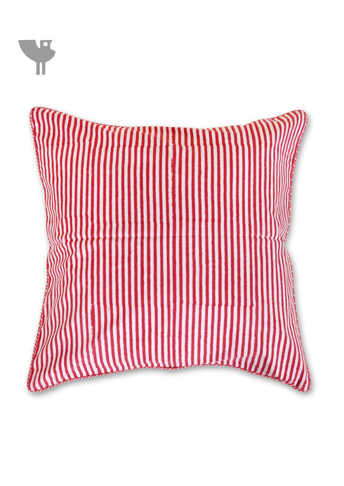 20s Cotton Cushion Cover in Block Print with Piping