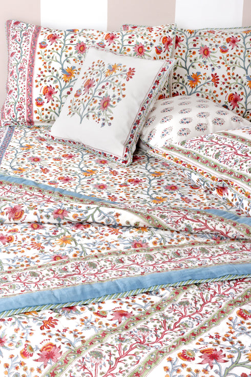 20s Cotton Cushion Cover In Floral Block Print