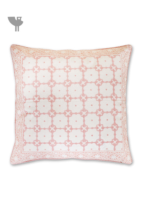 20s Cotton Cushion Cover in Floral Block Print