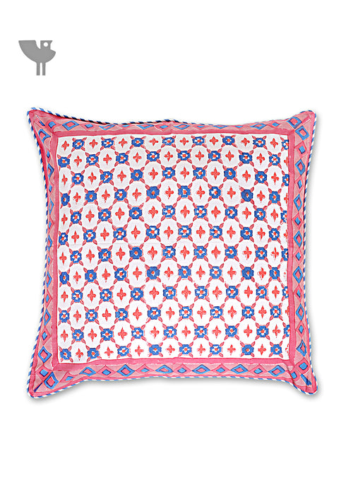 20s Cotton Cushion Cover in Geometric Block Print
