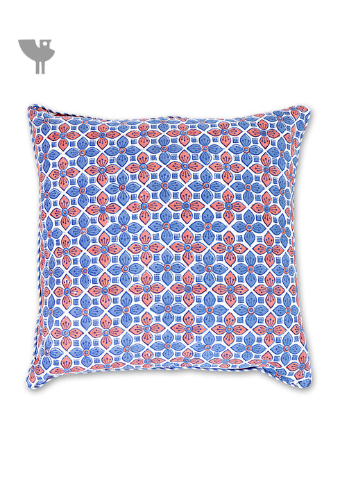 20s Cotton Cushion Cover in Geometric Block Print