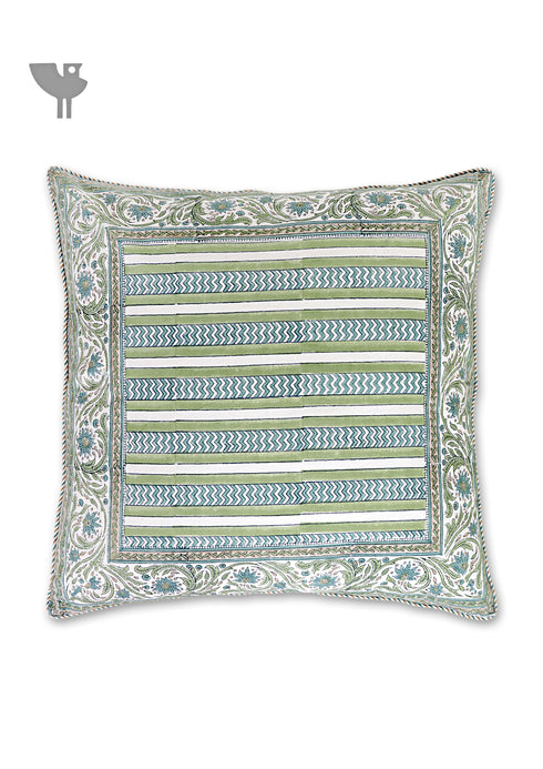 20s Cotton Cushion Cover in Floral Block Print