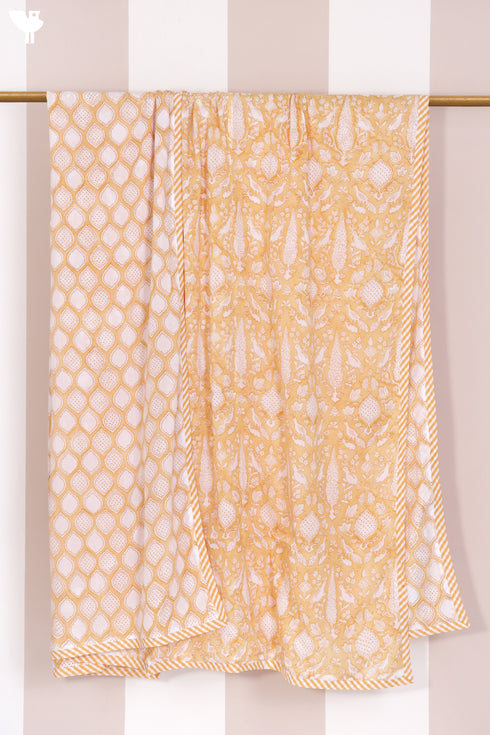 Mulmul Cotton Dohar in Floral Block Print