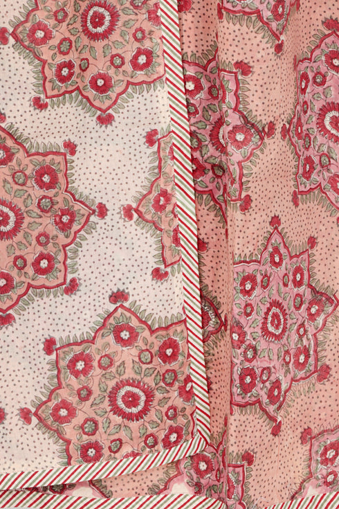 Mulmul Cotton Dohar in Floral Block Print