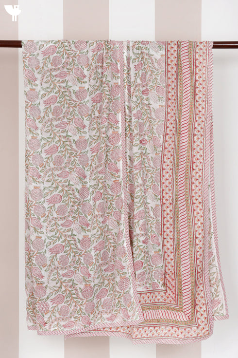 Mulmul Cotton Dohar in Floral Block Print