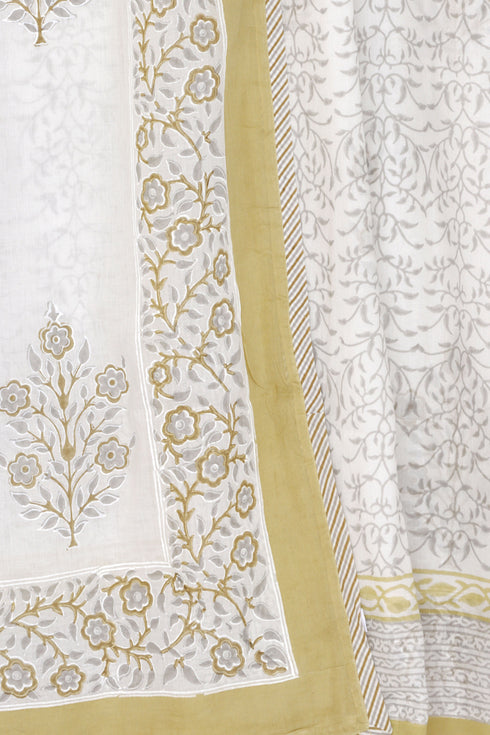 Mulmul Cotton Dohar in Floral Block Print
