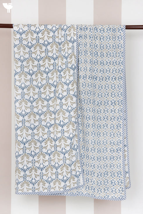 Mulmul Cotton Dohar In Block Print