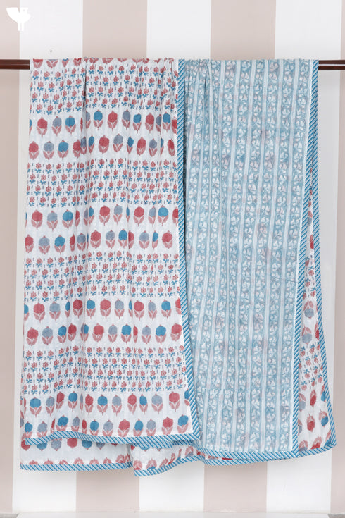 Mulmul Cotton Dohar in Floral Block Print