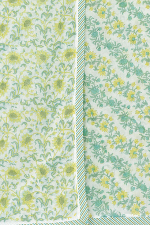 Mulmul Cotton Dohar in Floral Block Print
