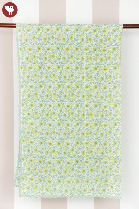 Mulmul Cotton Dohar in Floral Block Print