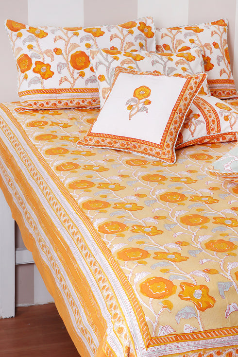 Mulmul Cotton Dohar in Floral Block Print