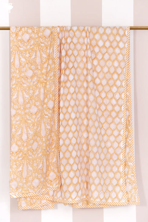 Mulmul Cotton Dohar in Floral Block Print