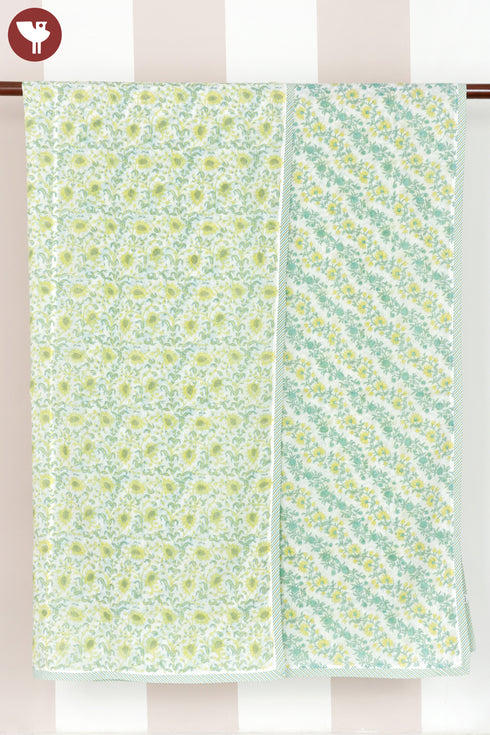 Mulmul Cotton Dohar in Floral Block Print