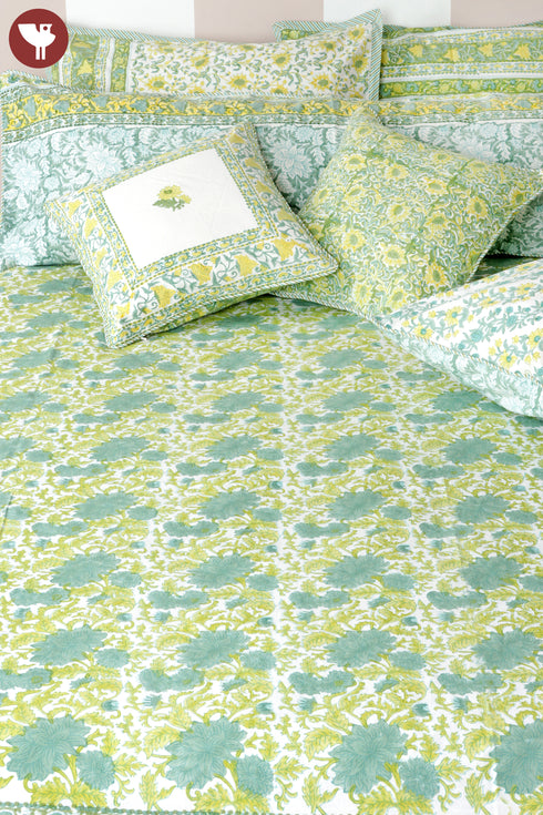 Mulmul Cotton Dohar in Floral Block Print