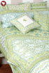 20s Cotton KING SIZE Bed Cover In Floral Block Print